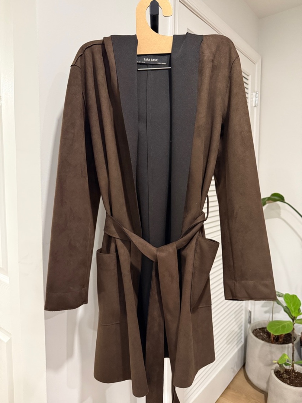 Zara Faux Suede Belted Jacket